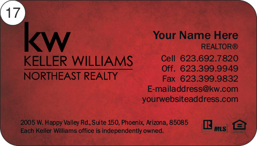 Keller Williams Business Card front 17